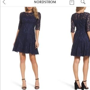 Eliza J Navy Blue Lace Dress